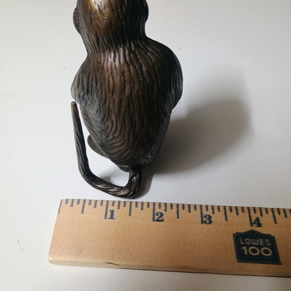Levenger Vtg Bronze Brass Monkey Ape Ring Mail Letter Holder Paper Weight Desk